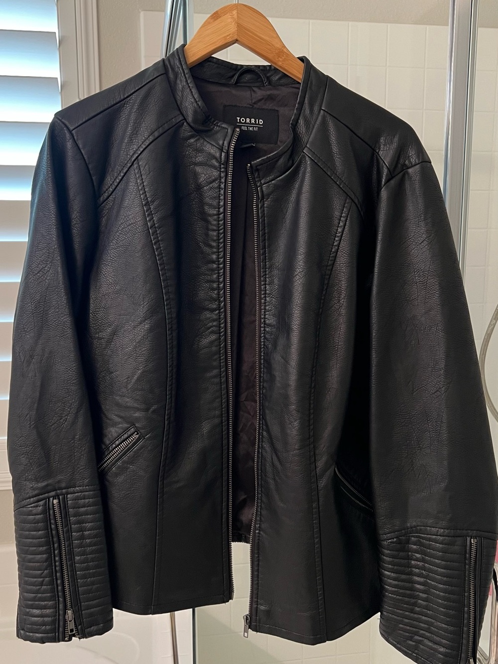 Torrid Black Faux Leather Moto Jacket Size 3 3X NWOT